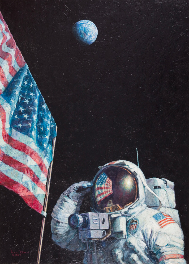 Illustration for article titled The Fourth Man To Walk On the Moon Also Paints Beautiful Space ArtÂ
